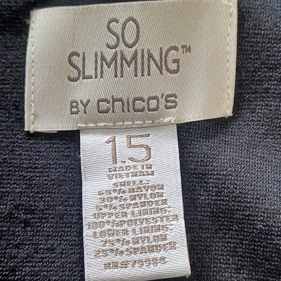Chico's Jackie Sheath Dress Size 1.5 US M/10 Black SO SLIMMING Tummy Panel Zip - Picture 7 of 9